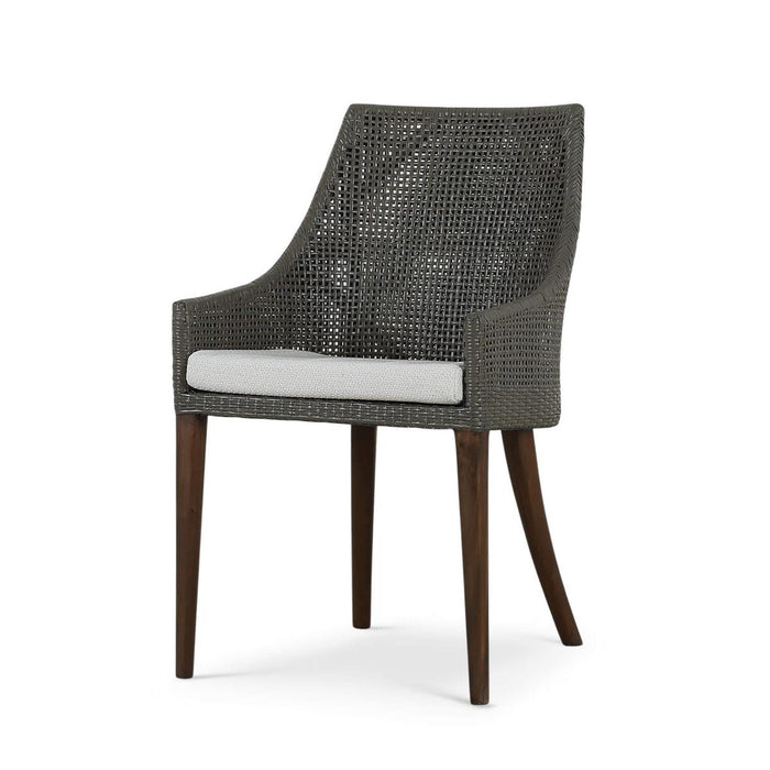 Bramble - Savanah Dining Chair in Midnight Olive Rattan & Walnut Legs w/ Dinara Natural Cushion (Set of 2) - 28235WLTSF227RMDO---