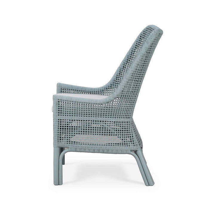 Bramble - Cristo Dining Chair in Frosted Blue Rattan w/ Arctic White Performance Fabric Cushion (Set of 2) - 28236FRBSF204----