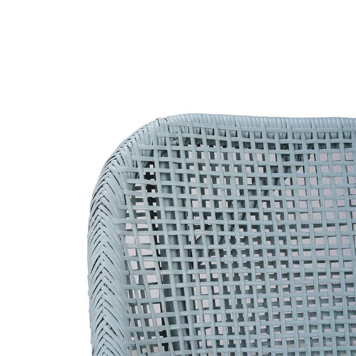 Bramble - Cristo Dining Chair in Frosted Blue Rattan w/ Arctic White Performance Fabric Cushion (Set of 2) - 28236FRBSF204----