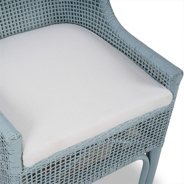 Bramble - Cristo Dining Chair in Frosted Blue Rattan w/ Arctic White Performance Fabric Cushion (Set of 2) - 28236FRBSF204----