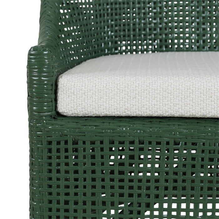 Bramble - Cristo Dining Chair in Ivy Shiny w/ Dinara Natural Fabric Cushion (Set of 2) - 28236IVSSF227----