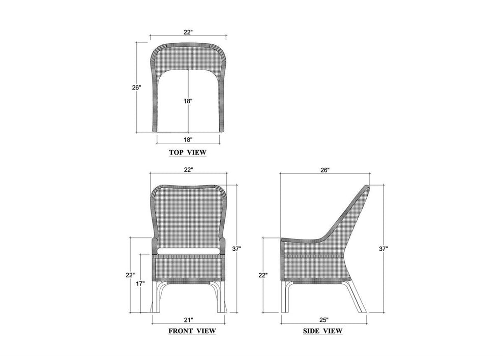 Bramble - Cristo Dining Chair in Rattan Glaze w/ Arctic White Performance Fabric Cushion (Set of 2) - 28236RGZESF204----