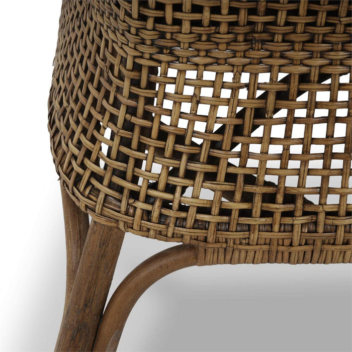 Bramble - Cristo Dining Chair in Rattan Glaze w/ Arctic White Performance Fabric Cushion (Set of 2) - 28236RGZESF204----