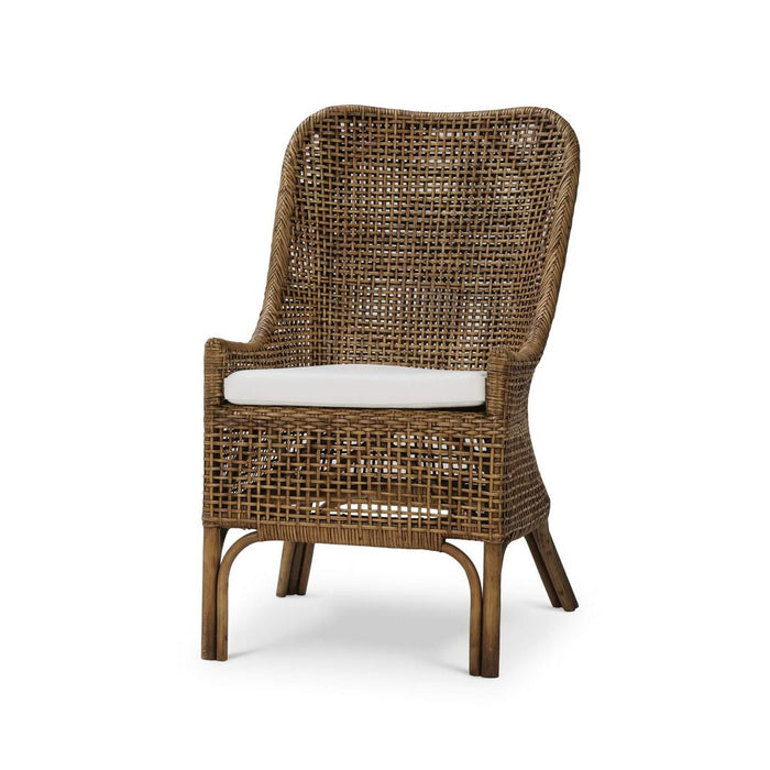 Bramble - Cristo Dining Chair in Rattan Glaze w/ Arctic White Performance Fabric Cushion (Set of 2) - 28236RGZESF204----