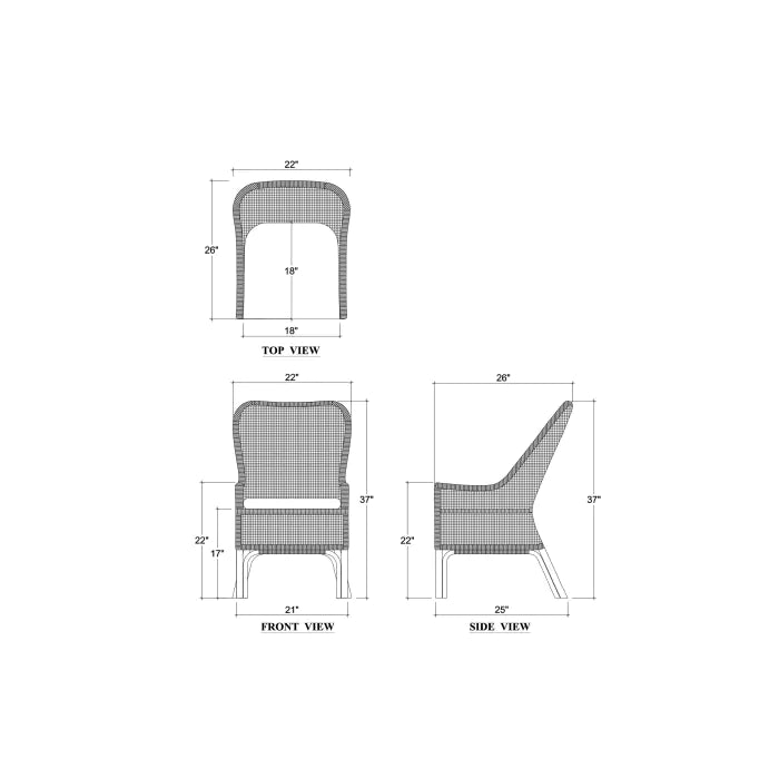 Bramble - Cristo Dining Chair in Rattan Glaze w/ Arctic White Performance Fabric Cushion - 28236RGZESF204---- - GreatFurnitureDeal