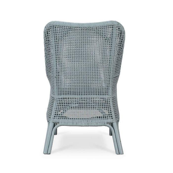 Bramble - Cristo Dining Chair in Frosted Blue Rattan w/ Arctic White Performance Fabric Cushion - BR-28236FRBSF204---- - GreatFurnitureDeal