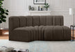 Meridian Furniture - Arc Vegan Leather Modular Sofa in Brown - 102Brown-S3D - GreatFurnitureDeal