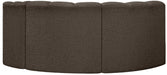 Meridian Furniture - Arc Vegan Leather Modular Sofa in Brown - 102Brown-S3D - GreatFurnitureDeal