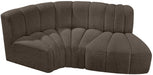 Meridian Furniture - Arc Vegan Leather Modular Sofa in Brown - 102Brown-S3D - GreatFurnitureDeal