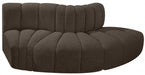 Meridian Furniture - Arc Vegan Leather Modular Sofa in Brown - 102Brown-S3E - GreatFurnitureDeal