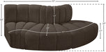 Meridian Furniture - Arc Vegan Leather Modular Sofa in Brown - 102Brown-S3E - GreatFurnitureDeal