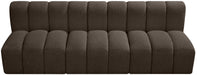 Meridian Furniture - Arc Vegan Leather Modular Sofa in Brown - 102Brown-S3F - GreatFurnitureDeal