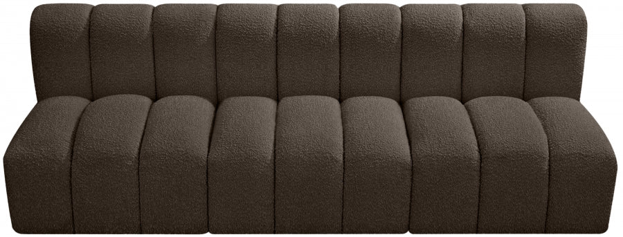 Meridian Furniture - Arc Vegan Leather Modular Sofa in Brown - 102Brown-S3F - GreatFurnitureDeal