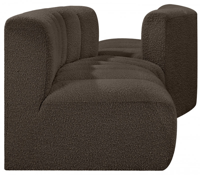 Meridian Furniture - Arc Vegan Leather Modular Sofa in Brown - 102Brown-S4A - GreatFurnitureDeal