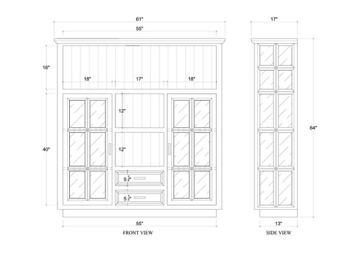 Bramble - Dakota 2 Door 2 Drawer Display Cabinet - BR-28241 - GreatFurnitureDeal