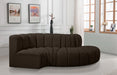 Meridian Furniture - Arc Vegan Leather 4 Piece Modular Sectional in Brown - 102Brown-S4D - GreatFurnitureDeal