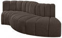 Meridian Furniture - Arc Vegan Leather 4 Piece Modular Sectional in Brown - 102Brown-S4D - GreatFurnitureDeal