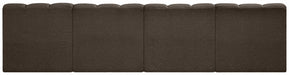 Meridian Furniture - Arc Vegan Leather 4 Piece Modular Sectional in Brown - 102Brown-S4E - GreatFurnitureDeal