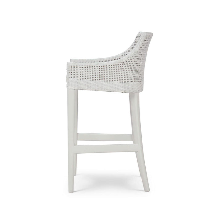 Bramble - Savanah Counter Stool in True White Rattan & Legs w/ Arctic White Seat Cushion (Set of 2) - 28245TRWSF204----