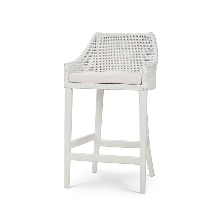 Bramble - Savanah Counter Stool in True White Rattan & Legs w/ Arctic White Seat Cushion (Set of 2) - 28245TRWSF204----