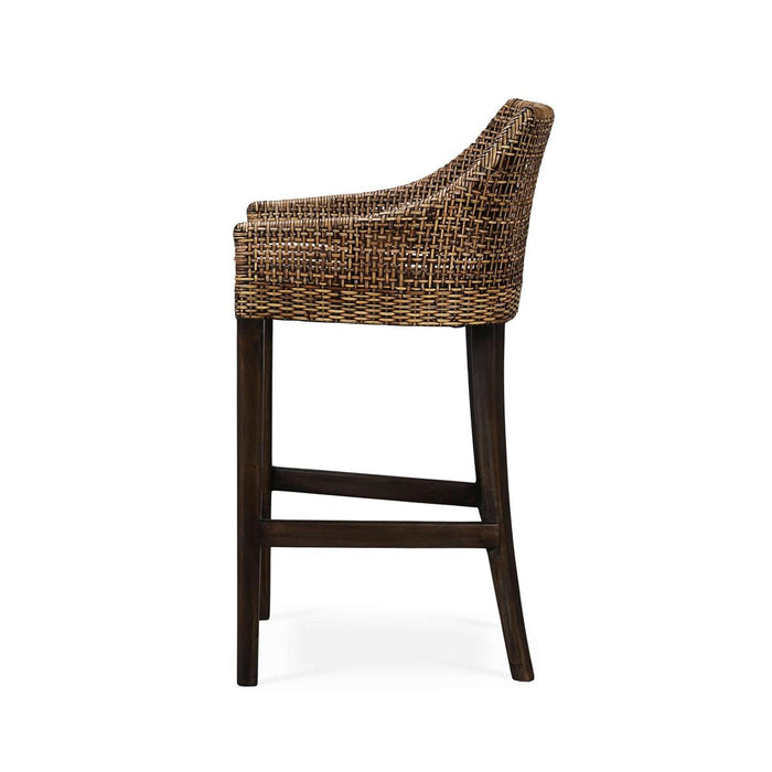 Bramble - Savanah Counter Stool in Light Glazed Rattan w/ Arctic White Performance Seat Cushion (Set of 2) - 28245WLTSF204RGZE---