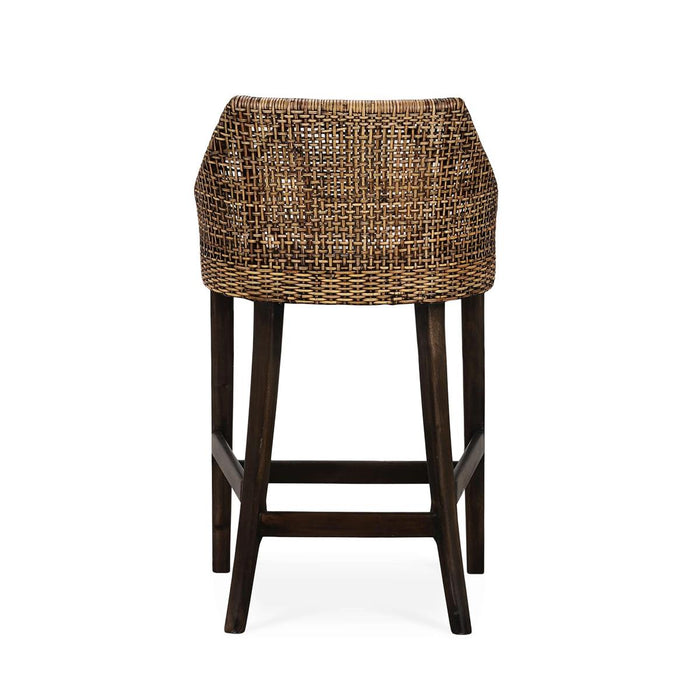 Bramble - Savanah Counter Stool in Light Glazed Rattan w/ Arctic White Performance Seat Cushion (Set of 2) - 28245WLTSF204RGZE---