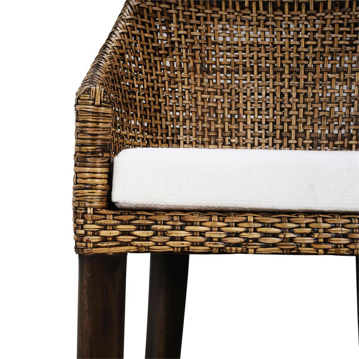 Bramble - Savanah Counter Stool in Light Glazed Rattan w/ Arctic White Performance Seat Cushion (Set of 2) - 28245WLTSF204RGZE---