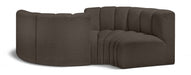 Meridian Furniture - Arc Vegan Leather 4 Piece Modular Sectional in Brown - 102Brown-S4F - GreatFurnitureDeal