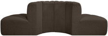 Meridian Furniture - Arc Vegan Leather 4 Piece Modular Sectional in Brown - 102Brown-S4G - GreatFurnitureDeal