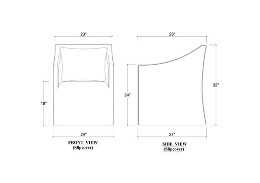 Bramble - Zara Slipcovered Dining Chair w/ Arms - BR-28250 - GreatFurnitureDeal