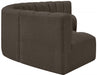 Meridian Furniture - Arc Boucle Leather 6 Piece Modular Sectional in Brown - 102Brown-S6B - GreatFurnitureDeal