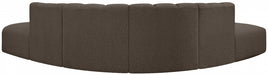 Meridian Furniture - Arc Boucle Leather 6 Piece Modular Sectional in Brown - 102Brown-S6C - GreatFurnitureDeal