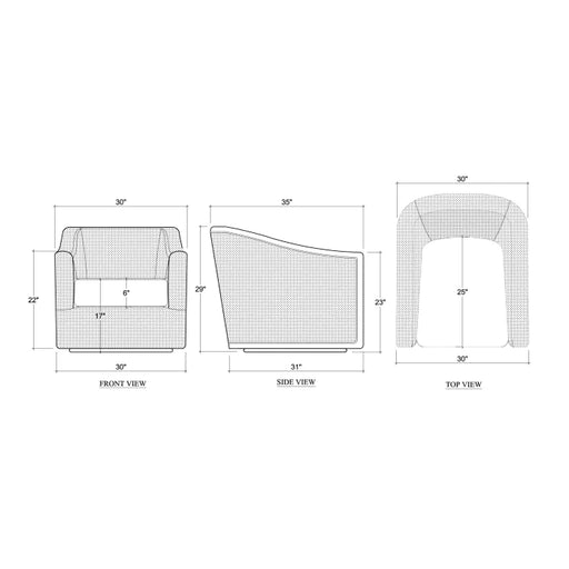 Bramble - Victor Swivel Chair in Boucle Sand Performance Fabric - 28254SF212----- - GreatFurnitureDeal