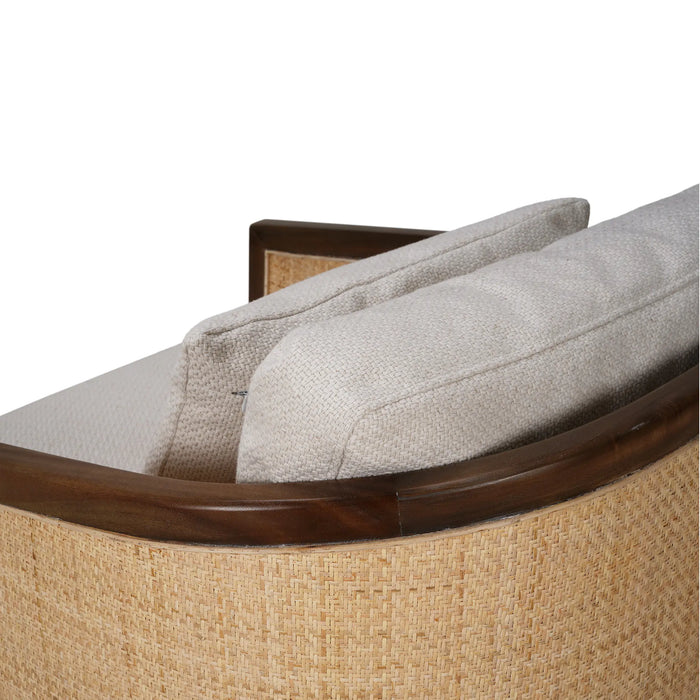 Bramble - Willis Swivel Chair w/ Mahogany Frame & Rattan - 28255 STW SF227 RNAT - GreatFurnitureDeal