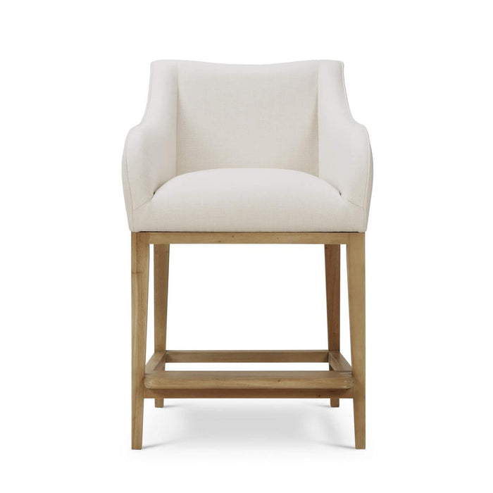 Bramble - Elanor Counter Stool w/ Arms in Fruitwood w/ Natural Performance Fabric (Set of 2) - 28256FRWSF215----