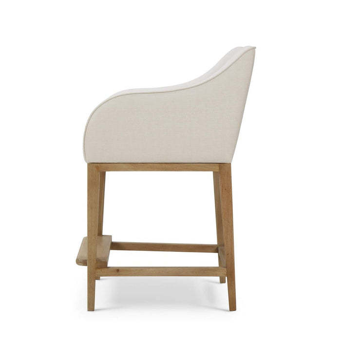 Bramble - Elanor Counter Stool w/ Arms in Fruitwood w/ Natural Performance Fabric (Set of 2) - 28256FRWSF215----