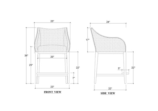 Bramble - Elanor Counter Stool w/ Arms in Fruit Wood - US-WS-28256FRWSF212---- - GreatFurnitureDeal