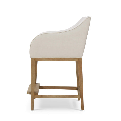 Bramble - Elanor Counter Stool w/ Arms in Fruitwood w/ Natural Performance Fabric - 28256FRWSF215---- - GreatFurnitureDeal