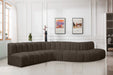 Meridian Furniture - Arc 170" Boucle Fabric Upholstered 7 Piece Modular Sectional - 102Brown-S7C - GreatFurnitureDeal