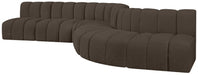 Meridian Furniture - Arc 170" Boucle Fabric Upholstered 7 Piece Modular Sectional - 102Brown-S7C - GreatFurnitureDeal