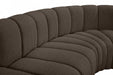 Meridian Furniture - Arc 170" Boucle Fabric Upholstered 7 Piece Modular Sectional - 102Brown-S7C - GreatFurnitureDeal