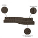 Meridian Furniture - Arc 170" Boucle Fabric Upholstered 7 Piece Modular Sectional - 102Brown-S7C - GreatFurnitureDeal