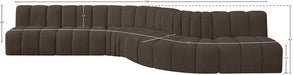 Meridian Furniture - Arc 170" Boucle Fabric Upholstered 7 Piece Modular Sectional - 102Brown-S7C - GreatFurnitureDeal