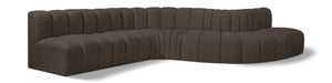 Meridian Furniture - Arc 170" Boucle Fabric Upholstered 7 Piece Modular Sectional - 102Brown-S7C - GreatFurnitureDeal