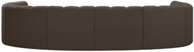 Meridian Furniture - Arc Boucle Leather 8 Piece Modular Sectional in Brown - 102Brown-S8A - GreatFurnitureDeal