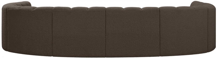 Meridian Furniture - Arc Boucle Leather 8 Piece Modular Sectional in Brown - 102Brown-S8A - GreatFurnitureDeal