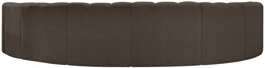 Meridian Furniture - Arc Boucle Leather 8 Piece Modular Sectional in Brown - 102Brown-S8B