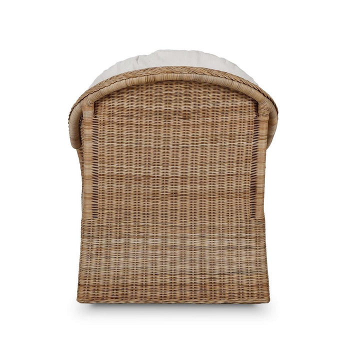 Bramble - Nantucket Swivel Chair in Rattan Natural w/ Arctic White Performance Fabric - 28266RNATSF204----