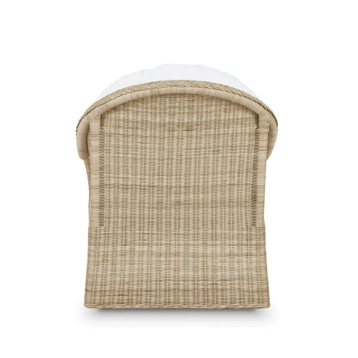 Bramble - Nantucket Swivel Chair in Rattan Natural w/ Arctic White Performance Fabric - 28266RNATSF204---- - GreatFurnitureDeal
