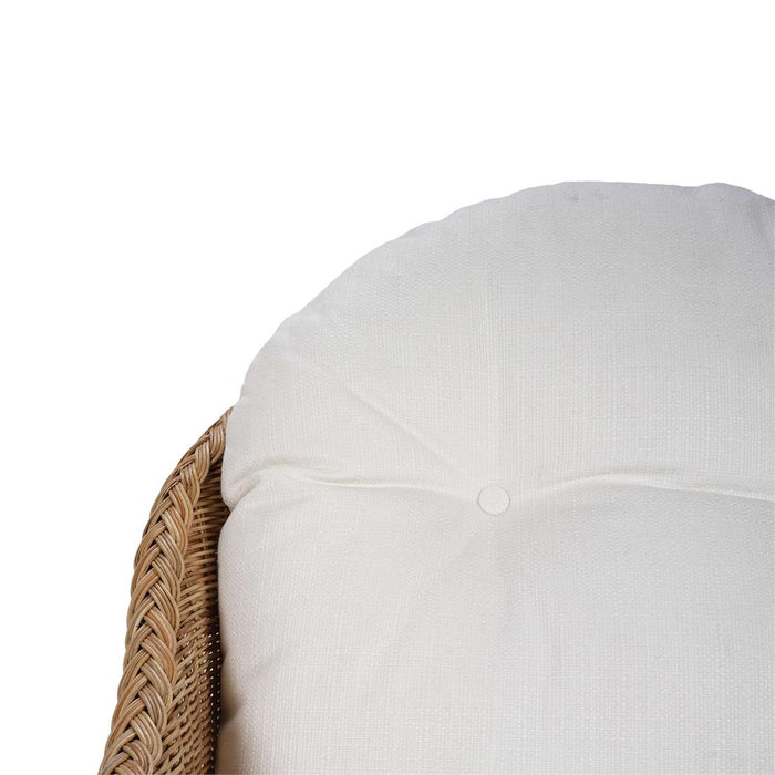 Bramble - Nantucket Swivel Chair in Rattan Natural w/ Arctic White Performance Fabric - 28266RNATSF204----